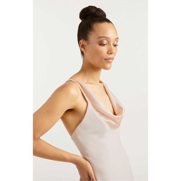 Cinq a Sept Women's Jill Cowlneck Gown in Pearl US 4 $795 - Picture 2 of 9